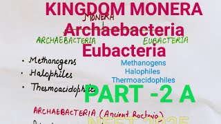 KINGDOM MONERA ARCHAEBACTERIA METHANOGENS HALOPHILES  THERMOACIDOPHILES neet2025 neet biology [upl. by Reinnej211]