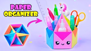 How to Make a Paper Pen Holder  Easy Origami [upl. by Kobe]