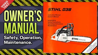 Owners Manual STIHL 038 Chain Saw [upl. by China960]