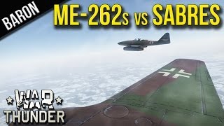 War Thunder  Me262s vs F86 Sabres  Jet Battle [upl. by Erdnaxela]