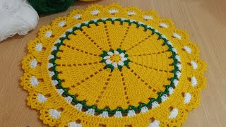 table mat crochet pattern  crochet doily placemat CrochetWithSamina9481 [upl. by Marcell894]