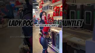 Trying on the nano gauntlet at DCA disneyland ladypoolguardiansofthegalaxy cosplay viralvideo [upl. by Orestes841]