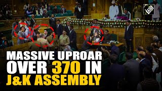 Heated argument faceoff verbal spat ensue amid massive uproar over Article 370 in JampK Assembly [upl. by Evita942]