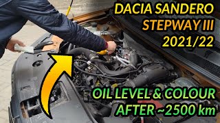 🛢️ Dacia Sandero Stepway III 202123 10 TCe ECOG Engine OIL COLOUR and Level  Poziomkolor oleju [upl. by Llerehs]