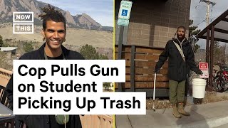 Officer Pulls Gun on Student Picking Up Trash Outside of Dorm Building  NowThis [upl. by Rooke]