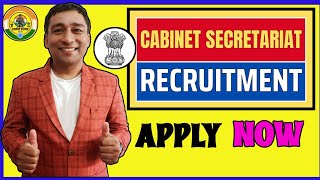 GOVT Of India Cabinet Secretariat Vacancies  Cabinet Secretariat Posts 2024 [upl. by Leeanne]