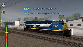 Trainz 2 CSX Heritage locomotive 1836 on the Saginaw Subdivision [upl. by Kirit]