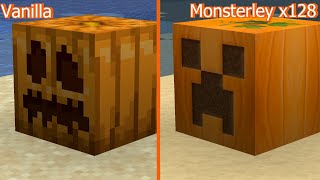 Minecraft Vanilla vs Monsterley x128  Texture Comparison [upl. by Lareine746]