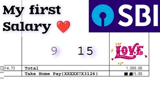 My first salary in SBI as a JA 💌 sbi sbiclerk bank salary first [upl. by Anthia]