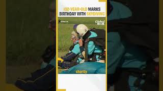 Britains Oldest Skydiver Marks 102nd Birthday With Skydive For Charity Says I Dont Do Fear [upl. by Odlabu]