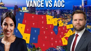 2028 Presidential Election Prediction JD Vance vs AOC [upl. by Nyvek]