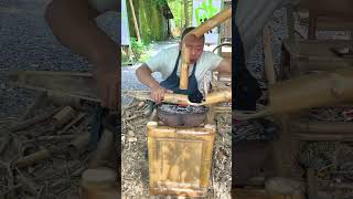 Bamboo chair leg heat bending assembly process [upl. by Colpin]