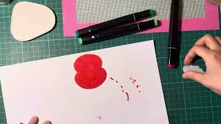 A poppy pin making tutorial  shrink plastic  red poppy [upl. by Saudra]