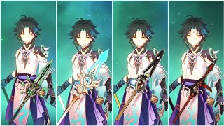 Xiao comparativas de armas Jade Celestial Lanza litica Peñasco Genshin Impact [upl. by Annahsal839]