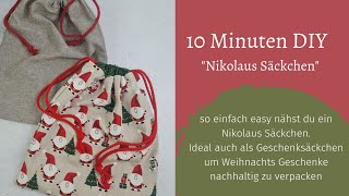 10 Minuten DIY Nikolaus Säckchen Nähen [upl. by Schwartz]