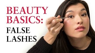 How to Apply Fake Lashes – Allure’s Beauty Basics – A Makeup Tutorial Series [upl. by Cochran]