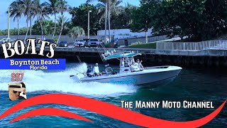 BOATS at Boynton Beach Florida video 287 florida boat vlog mannymoto1 [upl. by Ilatan]