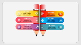 How to create PowerPoint Presentation with 6 steps Pencil Infographic [upl. by Frerichs768]