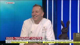 Chef Martin Chiffers Joins Sky News To Talk About A Chocolate Easter Bunny He Made Worth £33000 [upl. by Yks689]