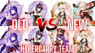 Raiden Shogun Hypercarry Team  Old Vs New Comp  No Food Buff  Genshin Impact [upl. by Rodenhouse]