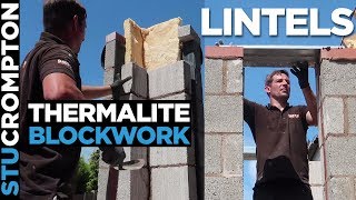 BricklayingPorch thermalite Block work and putting catnic lintels on [upl. by Eaj]