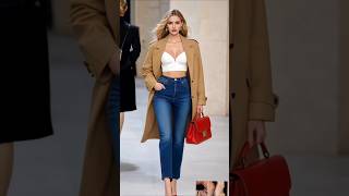 Trench coat amp jeans outfit ideas autumn 🍁 fashion streetoutfit beauty outfitideas model style [upl. by Nannahs]