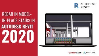 Rebar in ModelinPlace Stairs in Autodesk Revit 2020 [upl. by Llerdnad]