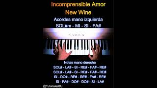 Incomprensible amor  New Wine  Tutorial Piano quotacordes y melodiaquot Nivel FACIL [upl. by Koslo274]