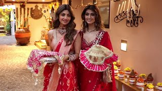 Shilpa Shetty Neelam Maheep Kapor Janhavi and many At Anil Kapoor House For Karwachauth Pooja [upl. by Ydderf]