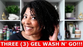 WASH N GO USING 3 DIFFERENT GELS ON MY TYPE 4 NATURAL HAIR NaturalRaeRae [upl. by Charlie]