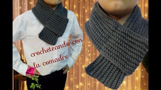 Tutorial Bufanda o cuello elegante Facil y Rapido Crocheteando con la Comadre [upl. by Xerxes]