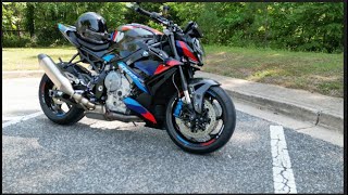 I installed Evotech front amp rear axle sliders rear spoils amp radiator guards on my BMW M1000R Comp [upl. by Zetra]