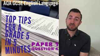 Tips for getting a grade 5 in 5 minutes AQA English Language paper 1 question 4 GCSE Exam hacks [upl. by Aicarg]