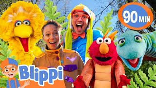 Blippis Day on Sesame Street 🦖  Educational Songs For Kids [upl. by Maggi]