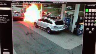 Gas Station Fire Extinguished by System [upl. by Enoyrt]