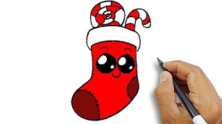 How to draw cute Christmas stuff  Simple Drawings For Beginners [upl. by Yelsgnik]