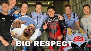 GENTLEMAN Marquez Brothers gave First Aid to Franco Morbidelli after Crash at Portimao Circuit [upl. by Oicnevuj358]