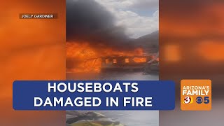 Massive fire rips through dock at Lake Powell Marina [upl. by Atwood]