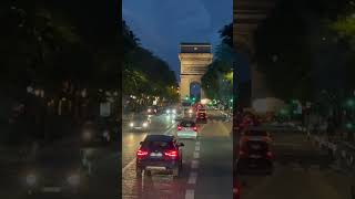 Evening drive towards the Arc de Triomphe Monument Paris 🇫🇷 [upl. by Naeroled984]