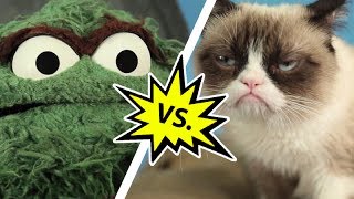 Oscar the Grouch vs Grumpy Cat  Mashable [upl. by Bale]