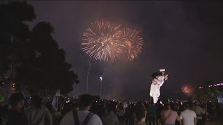 Big Bay Boom  Largest firework show in western US dazzles thousands [upl. by Htelimay]