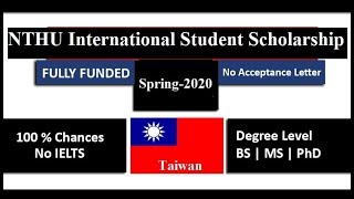 NTHU International Student Scholarship 20192020 Taiwan  Bachelor Master  PhD [upl. by Adnerad141]