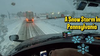 A Snow Storm In Pennsylvania ❄️ trucking truckingvlog snowdriving snowfall truckinginsnow [upl. by Eiddet]