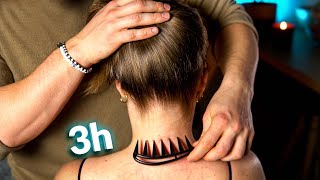 3HOUR ASMR Insomnia Treatment  Hair Play amp Brushing Sounds No Talking [upl. by Hulburt748]