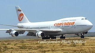 Boeing 747400 Conviasa Landing in Margarita quotEspecial 100 Subquot [upl. by Silvain]