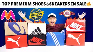 TOP BRANDED SHOESSNEAKERS  RUNNING SHOES DEALS IN BIG BILLION DAY  MYNTRA SALE 🔥🔥🔥🔥LOOT [upl. by Igiul]