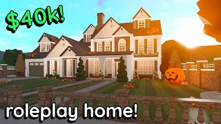 40k Bloxburg Fall Family Roleplay House Build 2 Story Tutorial WITH VOICE [upl. by Aikahc801]