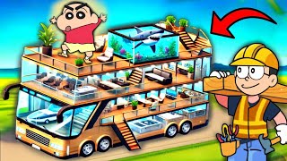 Shinchan Build Luxury Bus House 😱 [upl. by Leena982]