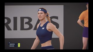 Tiebreak PC Maria Sharapova Vs Eugénie Bouchard WTA 1000 Rome Expert difficulty [upl. by Torry]