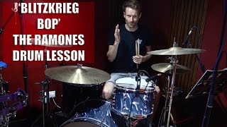 Blitzkrieg Bop  Drum Lesson  The Ramones [upl. by Akered]